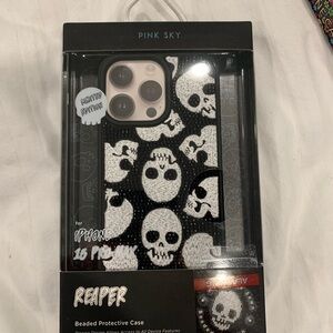 Reaper Beaded Protective Case for iPhone 15 Pro Max - Black and White NWT